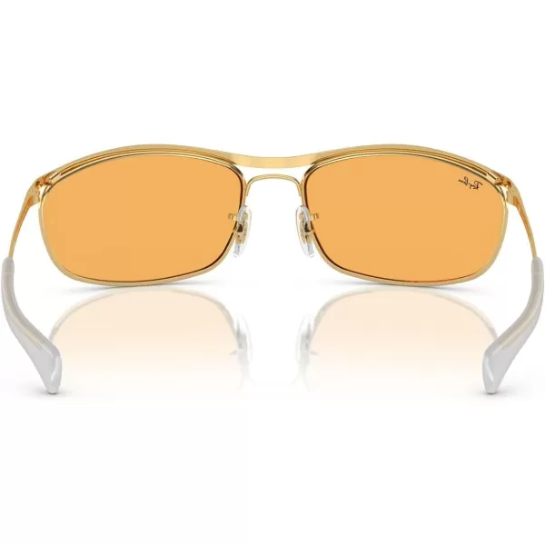 RayBan Rb3119m Olympian I Deluxe Rectangular SunglassesGoldOrange