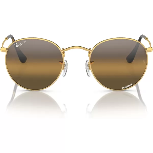 RayBan Rb3447 Round Metal SunglassesGoldClear Gradient Dark Brown Polarized