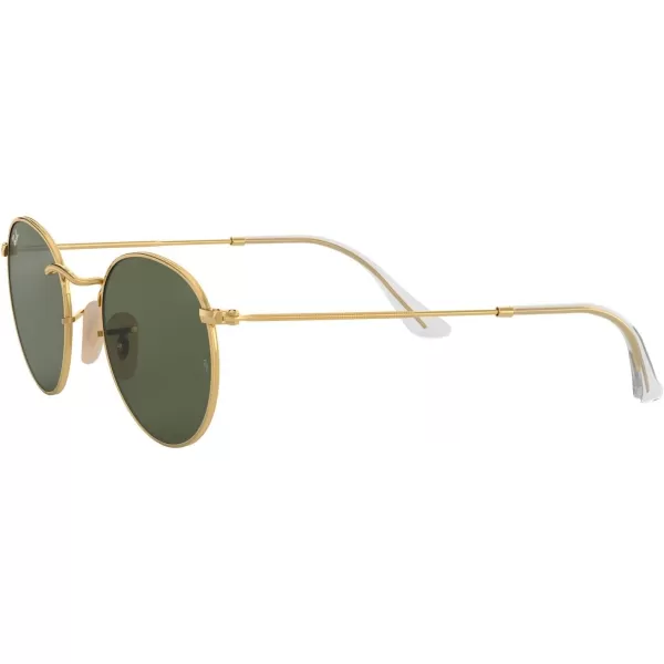 RayBan Rb3447n Round Flat Lens SunglassesGoldG15 Green