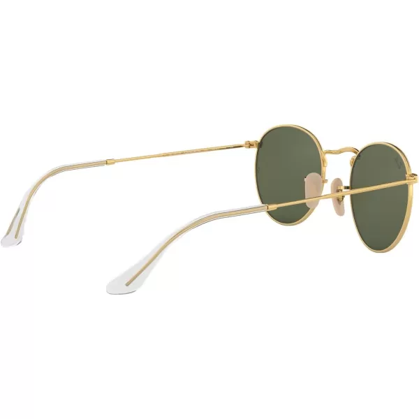 RayBan Rb3447n Round Flat Lens SunglassesGoldG15 Green