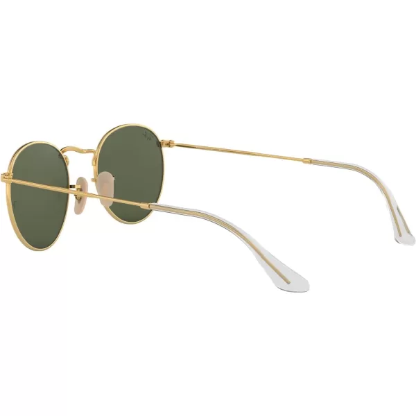 RayBan Rb3447n Round Flat Lens SunglassesGoldG15 Green