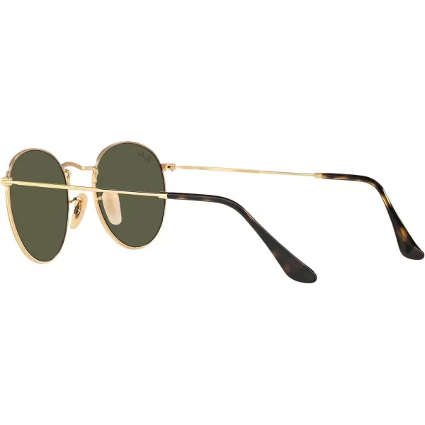 RayBan Rb3447n Round Flat Lens SunglassesGoldGrey Flash