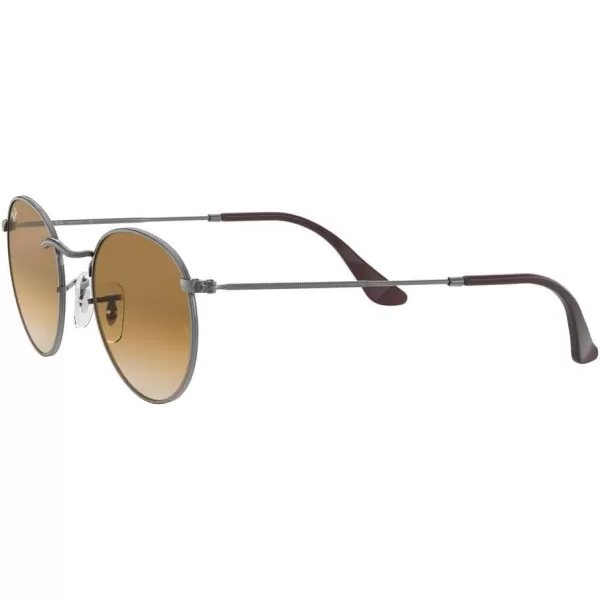 RayBan Rb3447n Round Flat Lens SunglassesGunmetalClear Gradient Brown