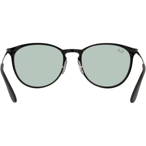 RayBan Rb3539 Erika Metal Evolve Photochromic Round SunglassesBlackEvolve Photochromic Green to Blue