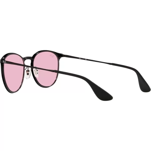 RayBan Rb3539 Erika Metal Evolve Photochromic Round SunglassesBlackEvolve Photochromic Pink to Blue