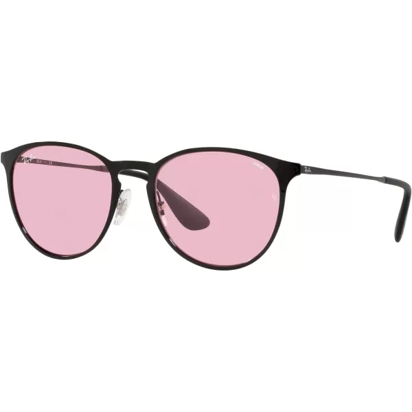 RayBan Rb3539 Erika Metal Evolve Photochromic Round SunglassesBlackEvolve Photochromic Pink to Blue