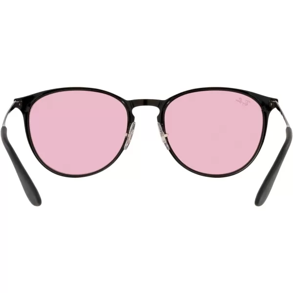 RayBan Rb3539 Erika Metal Evolve Photochromic Round SunglassesBlackEvolve Photochromic Pink to Blue