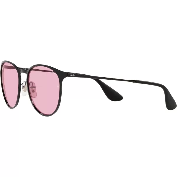 RayBan Rb3539 Erika Metal Evolve Photochromic Round SunglassesBlackEvolve Photochromic Pink to Blue