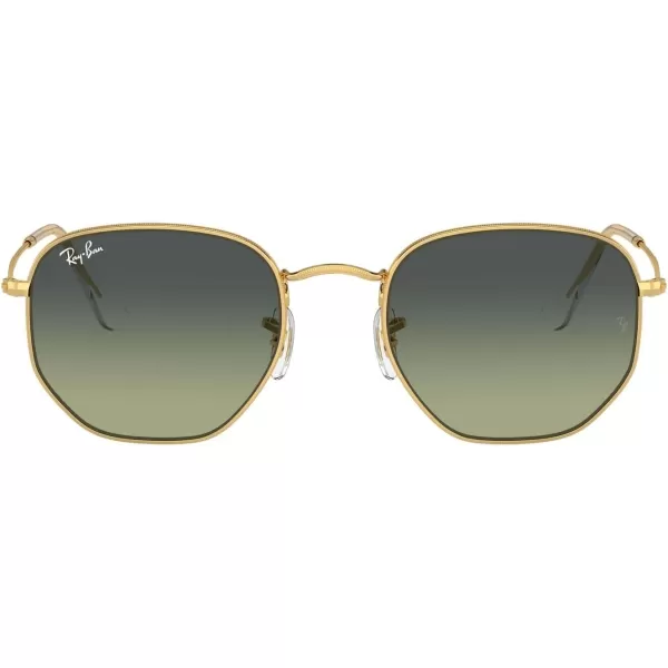 RayBan Rb3548 Hexagonal SunglassesGoldGreen Vintage