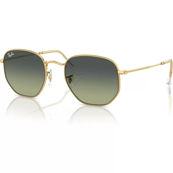RayBan Rb3548 Hexagonal SunglassesGoldGreen Vintage