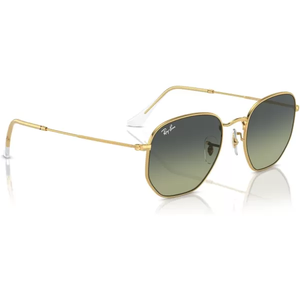 RayBan Rb3548 Hexagonal SunglassesGoldGreen Vintage