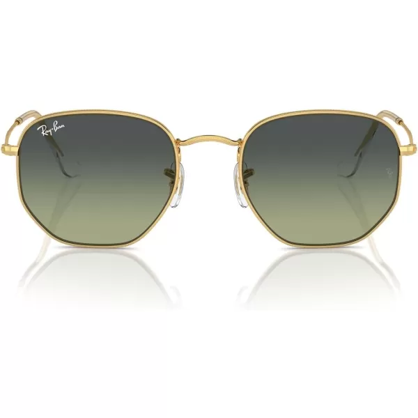 RayBan Rb3548 Hexagonal SunglassesGoldGreen Vintage