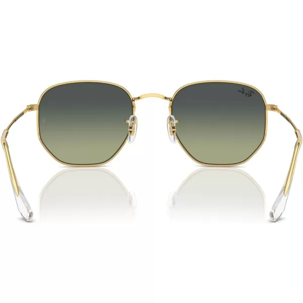 RayBan Rb3548 Hexagonal SunglassesGoldGreen Vintage