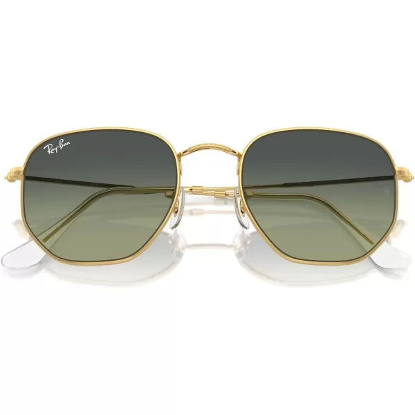 RayBan Rb3548 Hexagonal SunglassesGoldGreen Vintage