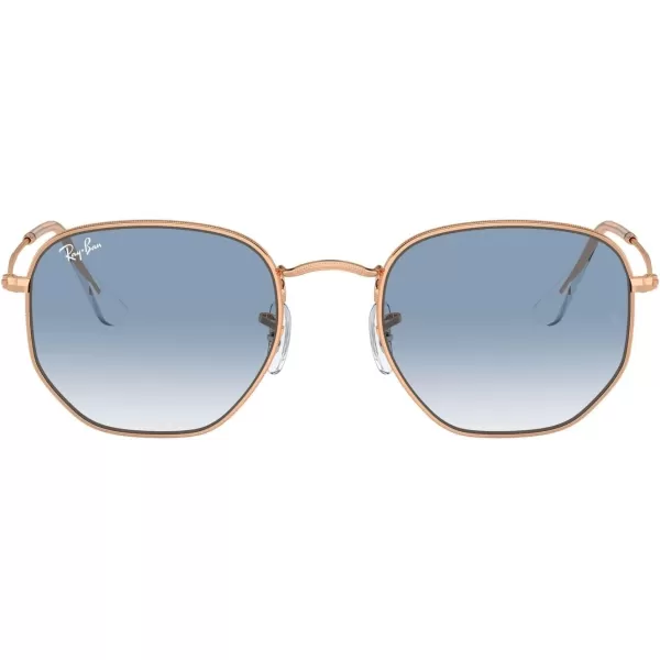 RayBan Rb3548 Hexagonal SunglassesRose GoldClear Gradient Blue