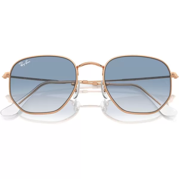 RayBan Rb3548 Hexagonal SunglassesRose GoldClear Gradient Blue