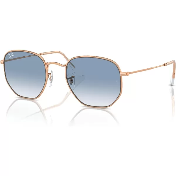 RayBan Rb3548 Hexagonal SunglassesRose GoldClear Gradient Blue