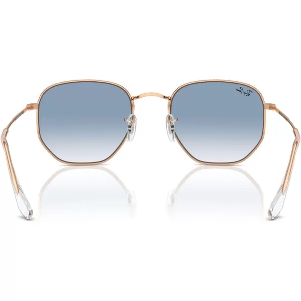 RayBan Rb3548 Hexagonal SunglassesRose GoldClear Gradient Blue