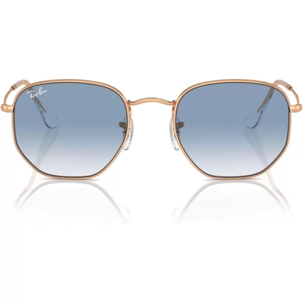 RayBan Rb3548 Hexagonal SunglassesRose GoldClear Gradient Blue