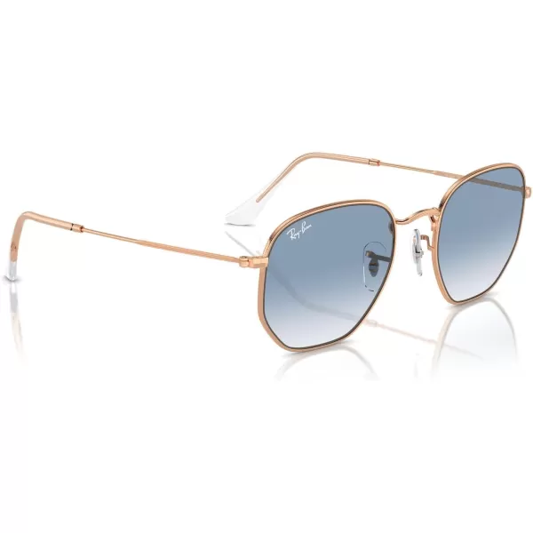 RayBan Rb3548 Hexagonal SunglassesRose GoldClear Gradient Blue