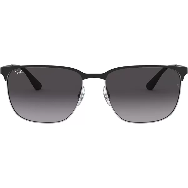 RayBan Rb3569 Square SunglassesBlack on SilverLight Grey Gradient Dark Grey