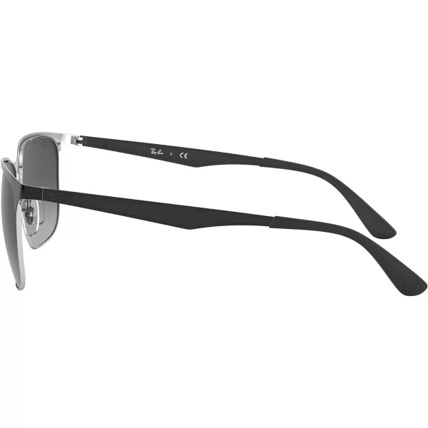 RayBan Rb3569 Square SunglassesBlack on SilverLight Grey Gradient Dark Grey