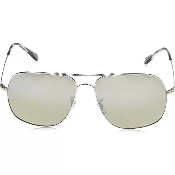 RayBan Rb3587ch Chromance Square SunglassesSilverPolarized Grey Mirrored Silver