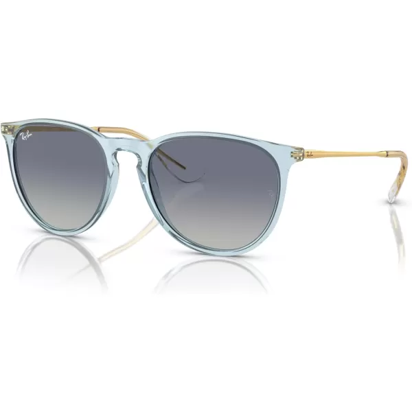 RayBan Rb4171 Erika Round SunglassesTransparent Light BlueGrey Gradient Blue