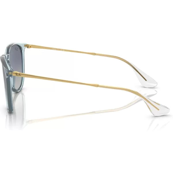 RayBan Rb4171 Erika Round SunglassesTransparent Light BlueGrey Gradient Blue