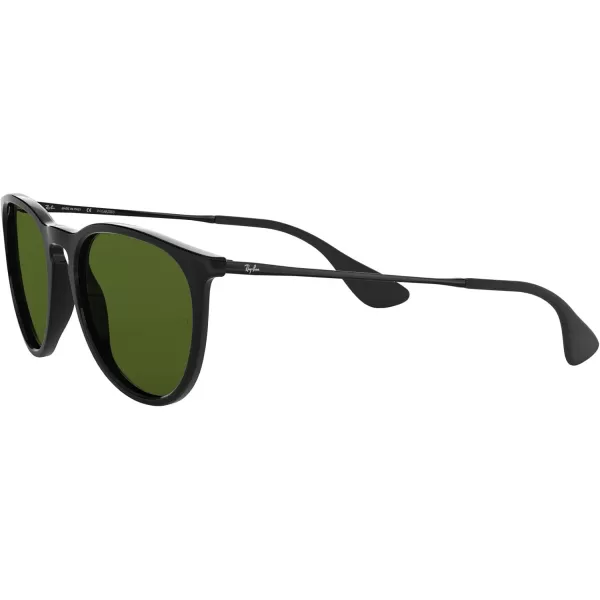RayBan Rb4171f Erika Low Bridge Fit Round SunglassesBlackPolarized Green