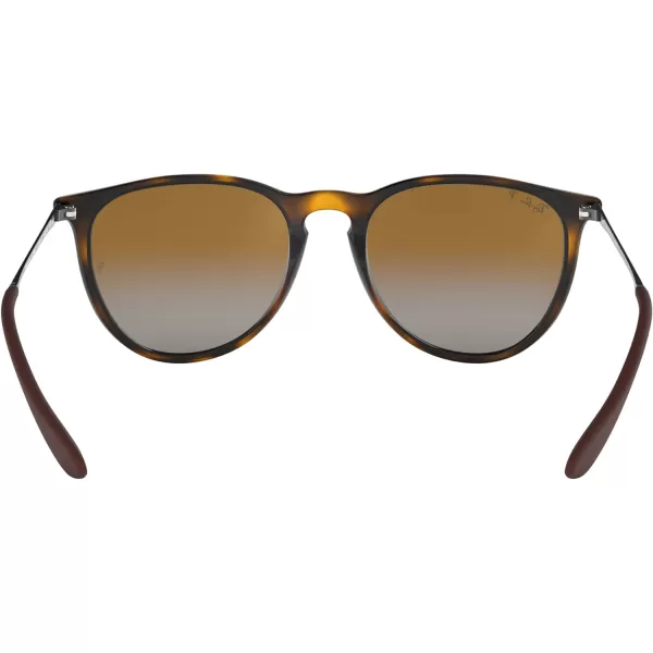 RayBan Rb4171f Erika Low Bridge Fit Round SunglassesLight HavanaPolarized Grey Gradient Brown