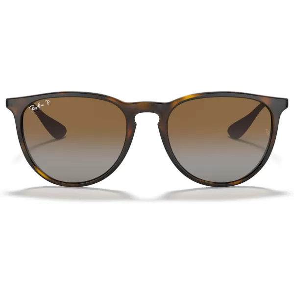 RayBan Rb4171f Erika Low Bridge Fit Round SunglassesLight HavanaPolarized Grey Gradient Brown