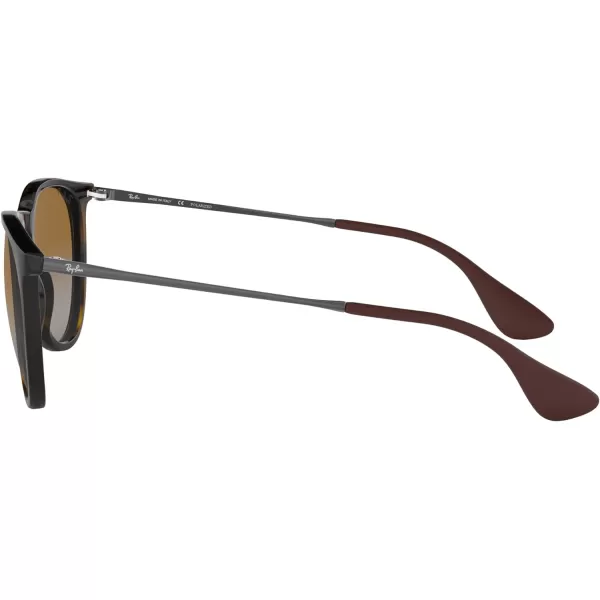 RayBan Rb4171f Erika Low Bridge Fit Round SunglassesLight HavanaPolarized Grey Gradient Brown