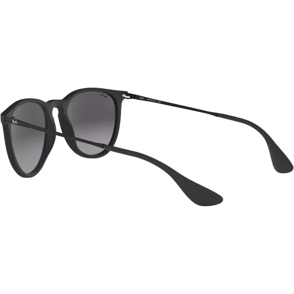 RayBan Rb4171f Erika Low Bridge Fit Round SunglassesRubber BlackLight Grey Gradient Dark Grey