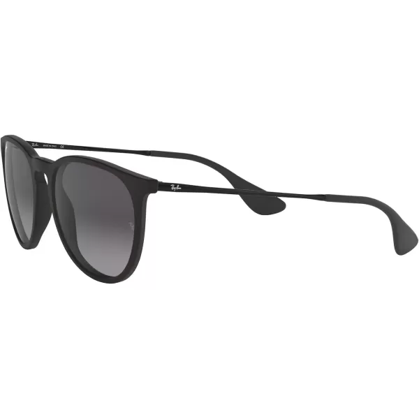 RayBan Rb4171f Erika Low Bridge Fit Round SunglassesRubber BlackLight Grey Gradient Dark Grey