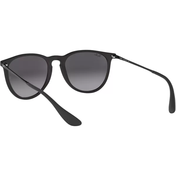 RayBan Rb4171f Erika Low Bridge Fit Round SunglassesRubber BlackLight Grey Gradient Dark Grey