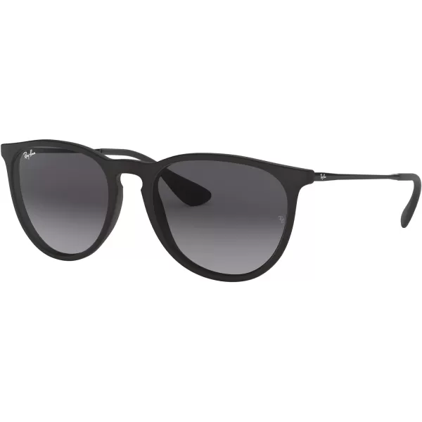 RayBan Rb4171f Erika Low Bridge Fit Round SunglassesRubber BlackLight Grey Gradient Dark Grey