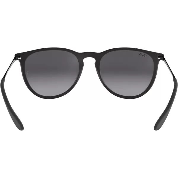 RayBan Rb4171f Erika Low Bridge Fit Round SunglassesRubber BlackLight Grey Gradient Dark Grey
