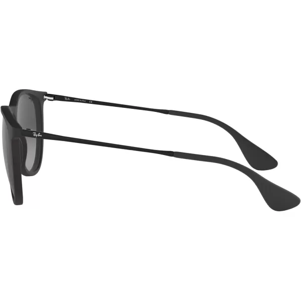 RayBan Rb4171f Erika Low Bridge Fit Round SunglassesRubber BlackLight Grey Gradient Dark Grey