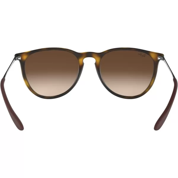 RayBan Rb4171f Erika Low Bridge Fit Round SunglassesRubber HavanaBrown Gradient Dark Brown