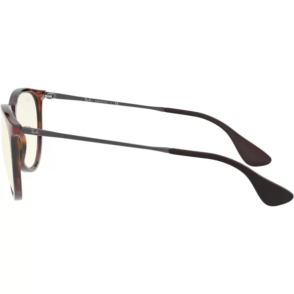RayBan Rb4171f Erika Low Bridge Fit Round SunglassesRubber HavanaClear