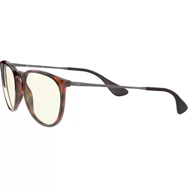 RayBan Rb4171f Erika Low Bridge Fit Round SunglassesRubber HavanaClear