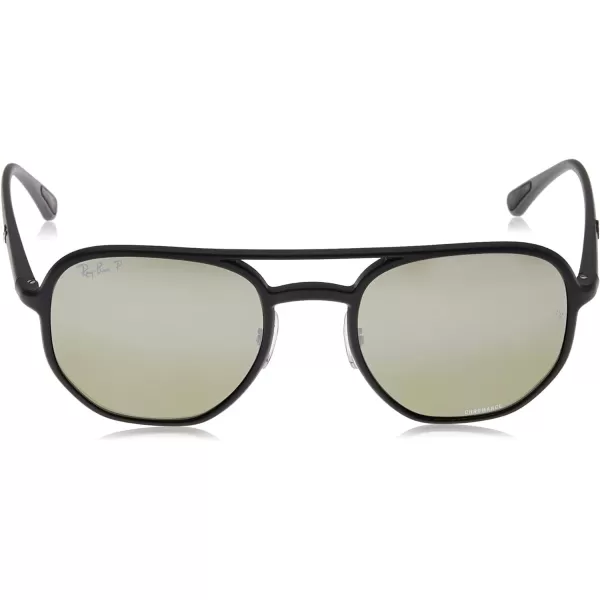 RayBan Rb4321ch Chromance Hexagonal SunglassesMatte BlackPolarized Grey Mirrored Silver