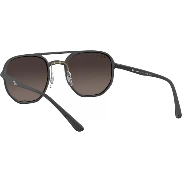 RayBan Rb4321ch Chromance Hexagonal SunglassesMatte BlackPolarized Grey Mirrored Silver