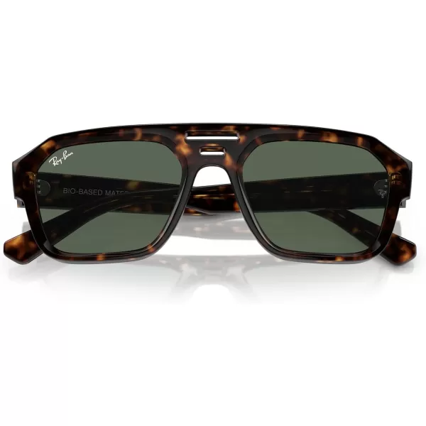 RayBan Rb4397 Corrigan Square SunglassesHavanaDark Green