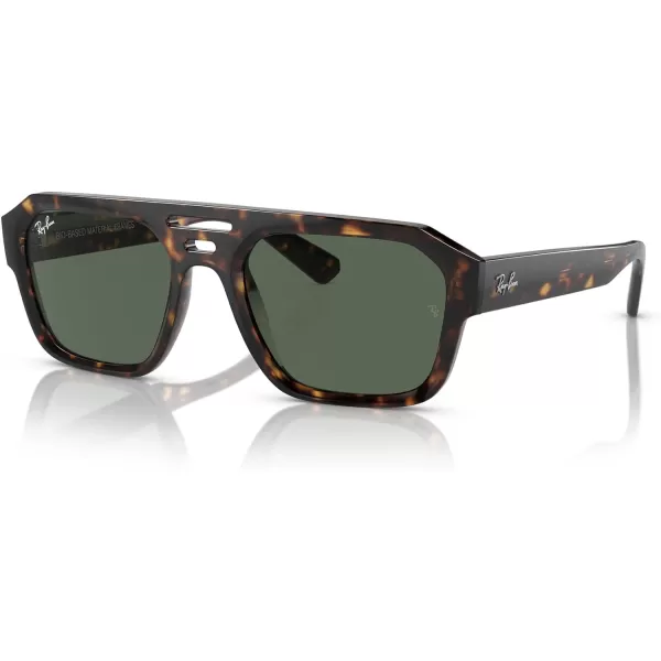 RayBan Rb4397 Corrigan Square SunglassesHavanaDark Green