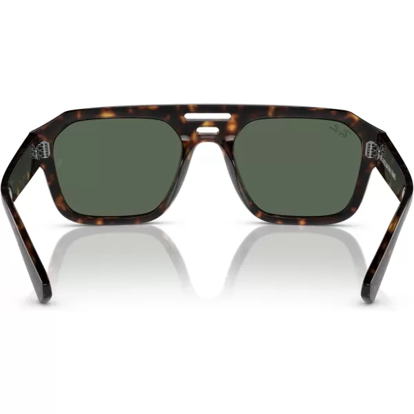 RayBan Rb4397 Corrigan Square SunglassesHavanaDark Green