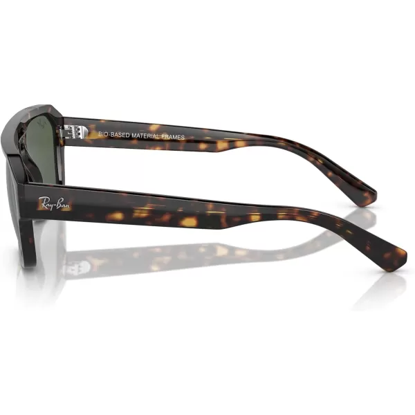 RayBan Rb4397 Corrigan Square SunglassesHavanaDark Green