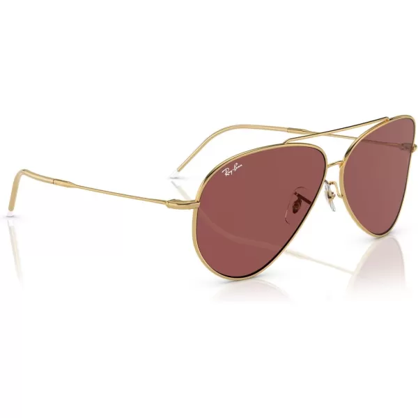 RayBan Rbr0101s Aviator Reverse SunglassesGoldDark Violet