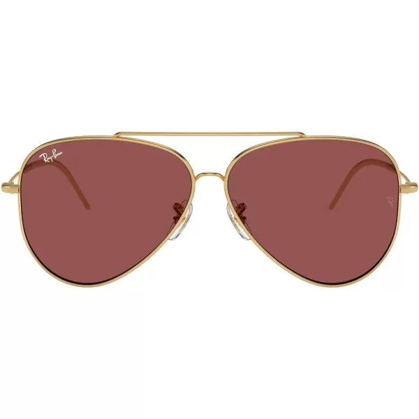 RayBan Rbr0101s Aviator Reverse SunglassesGoldDark Violet